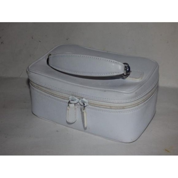 Gucci Vintage White Leather Satchel Train Case Cosmetic Case - Picture 9 of 12